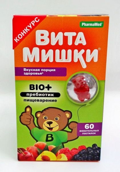Изображение товара Витамишки для детей био+пребиотик пастилки жевательные 60 шт Витамишки для детей био+пребиотик пастилки жевательные 60 шт фотография